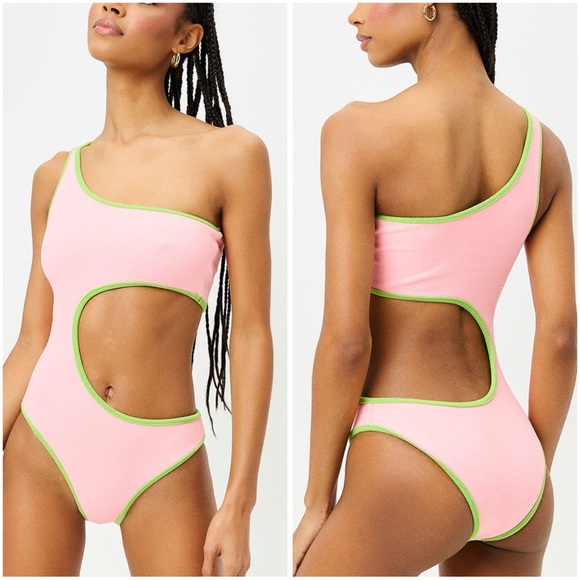 Frankies Bikinis Summer Melon Cutout Cash Terry One Piece Swimsuit Medium - Picture 1 of 8